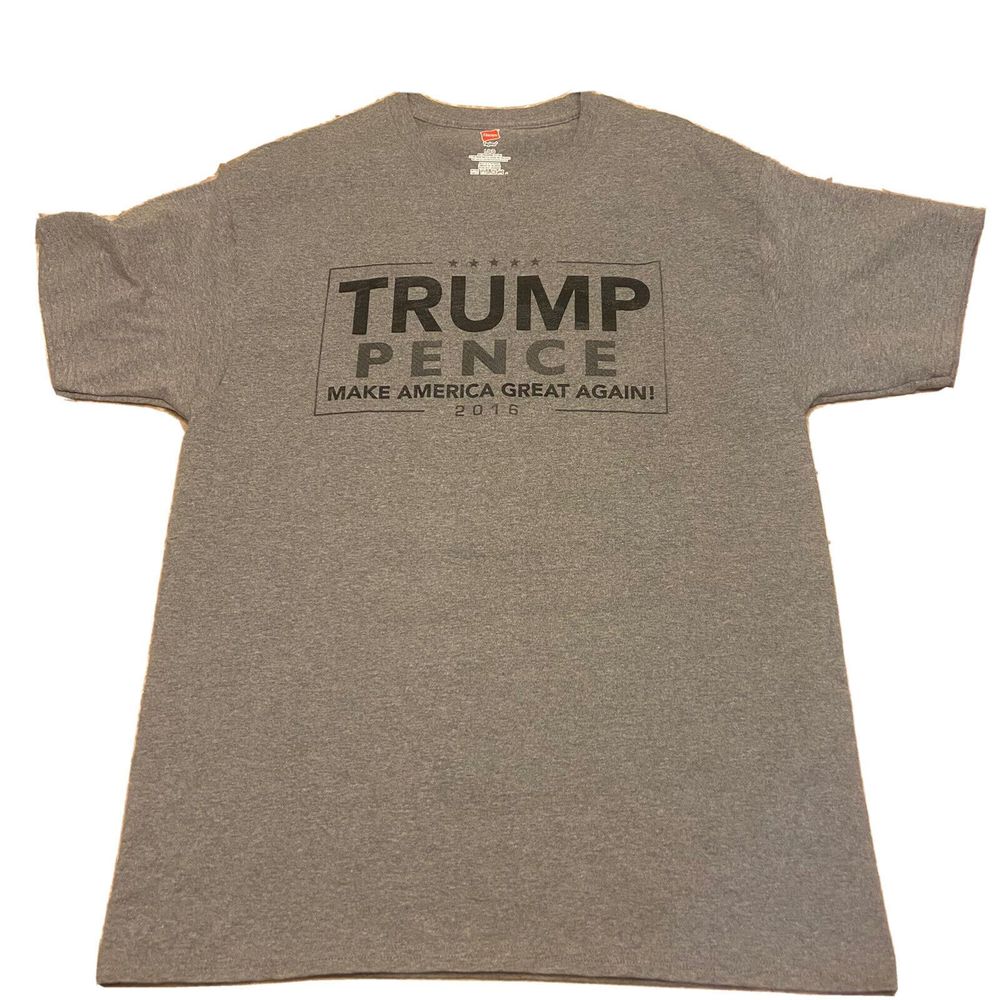 Trump Pence 2015 Gray  T-Shirt Tee Size L Large ￼ Deplorable Votes Short Sleeve